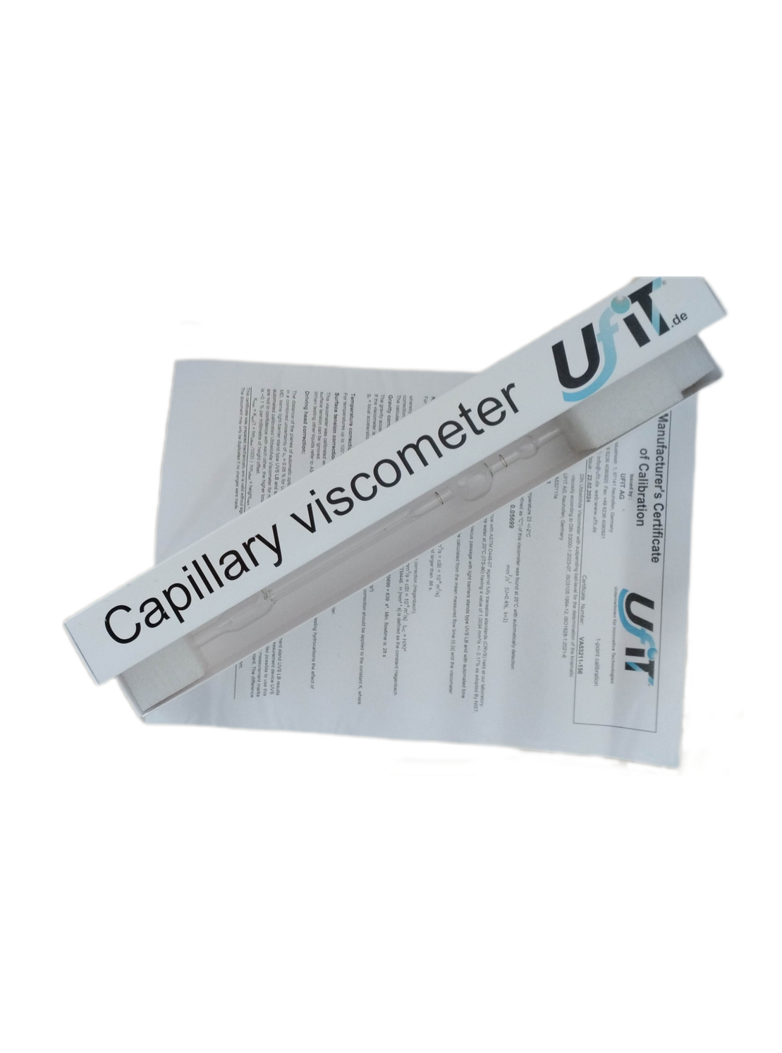Capillary viscometer in a laboratory setup